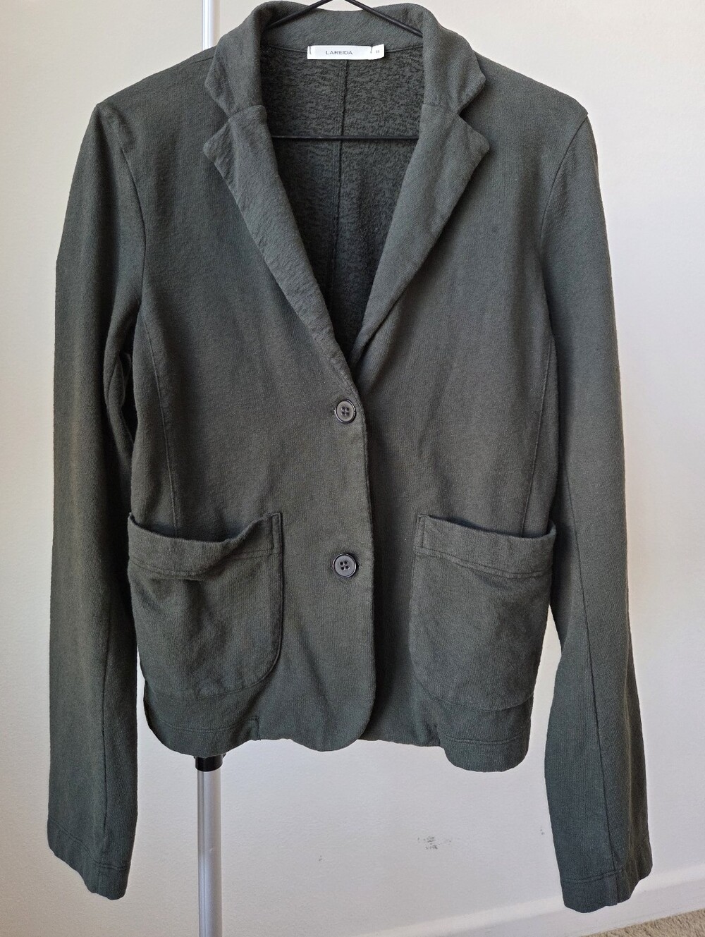 LAREIDA Olive Green Cotton Knit Blazer Jacket Size 36 US Small S Smart Casual